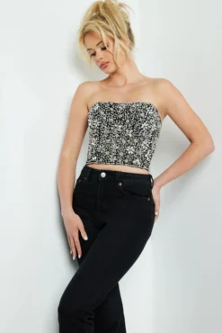 Jovani Style #06854 -Anna Dress Sales 06854 blacksilver 4.2000 scaled