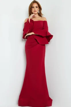 Jovani Style #07065 -Anna Dress Sales 07065 cranberry 2.2000 scaled