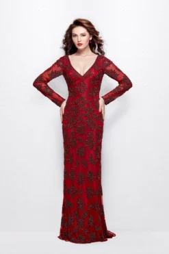 Primavera Couture Style #1971 -Anna Dress Sales 1971 burgundy1.2000 scaled